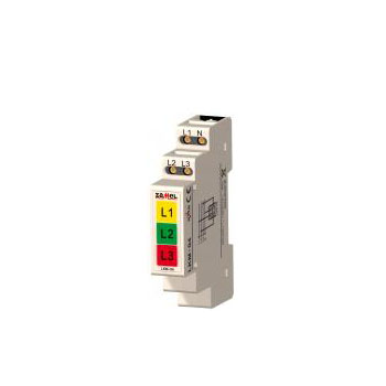 LKM-04-40 Voltage presence indicator, red, green and yellow LEDs, 3x 230V AC, IP20 [ecoline]