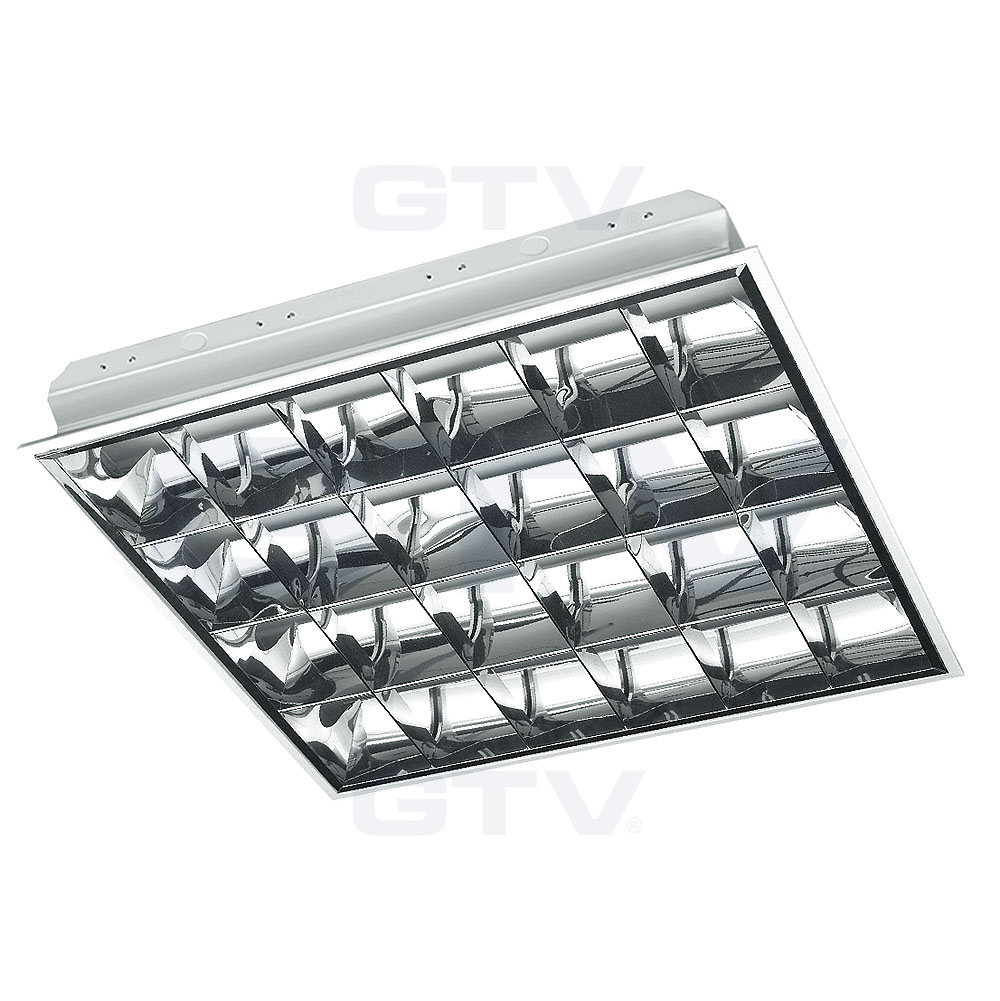 Растровый встраиваемый светильник Louver fixture E, 4x18W, T8, EVG, IP20, (recessed)