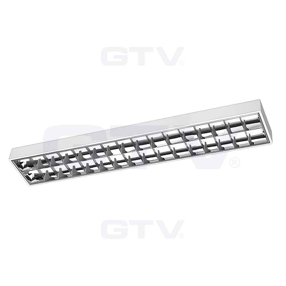 Растровый накладной светильник Louver fixture E, 2x58W, T8, EVG, IP20, (ceiling)