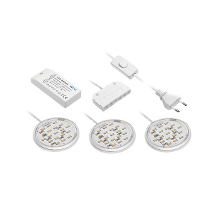 Комплект светодиодных светильников LUGO Set of 3 LED fixtures LUGO 319, sateen, 3x1,8W, IP20, 3000K (3x110lm)