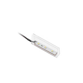 Пластиковая клипса LED для стеклянных полок Plastic clip with backlight for glass shelf 0,25W/12V, 3 LED diods, cable 2m, 3000K