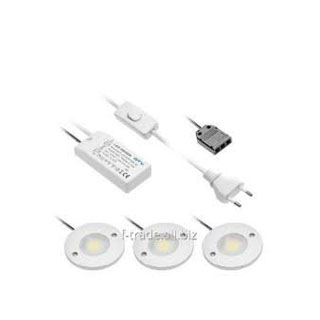 Светильник LED, прямоугольный JOVITA Set of 5 lamps LED COB JOVITA, round, 5x3W, 12V DC, 1x COB, IP20, 450lm, 3000K, 150cm