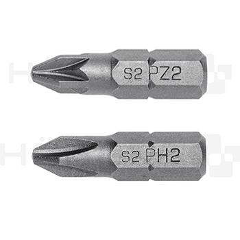 Насадки для отверток PZ2 и PH2, 25 мм, 2 шт.