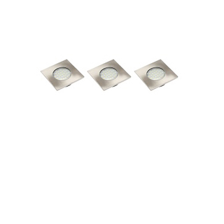 LD-KWP27CB-53 Set of 3 square recessed LED fixtures MARBELLA PLUS 3528SMD 3x1,5W, 27 diodes, 230VAC,