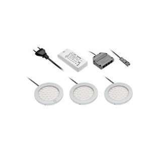 Комплект светодиодных светильников с выключателем CASTELLO Set of 3 lamps LED Castello, 1-st is with switch, power unit 12W, 12V DC, 180lm, 3000K,