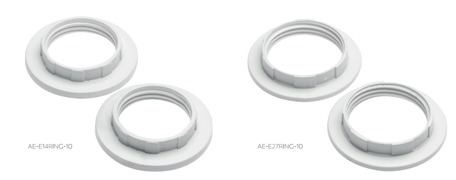 AE-E27RING-10 Cap for socket E27, white, 1 set = 2 pcs