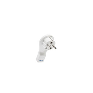 Плоский угловой штекер Plug (angle, flat) white, 16A, 250V (without cable)